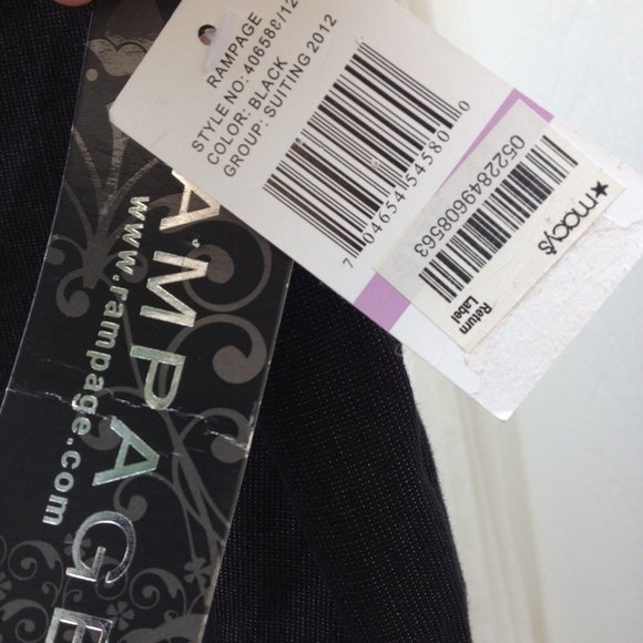 Rampage Straight Pencil Short Career Suit Skirt Stretch Pleated Hem Black 11 - Picture 7 of 12